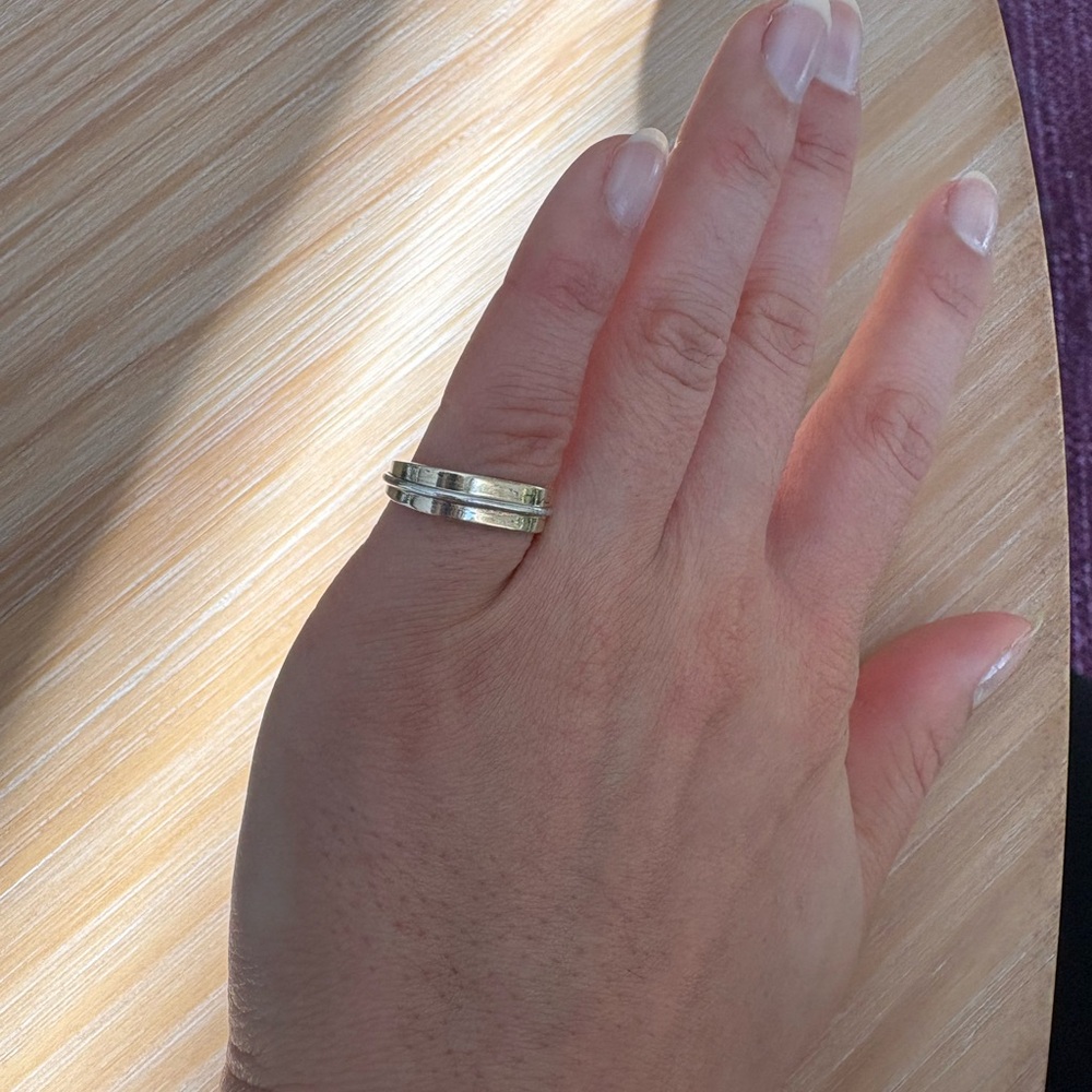 Jules Perrier 14k Gold and Sterling Silver Band Ring